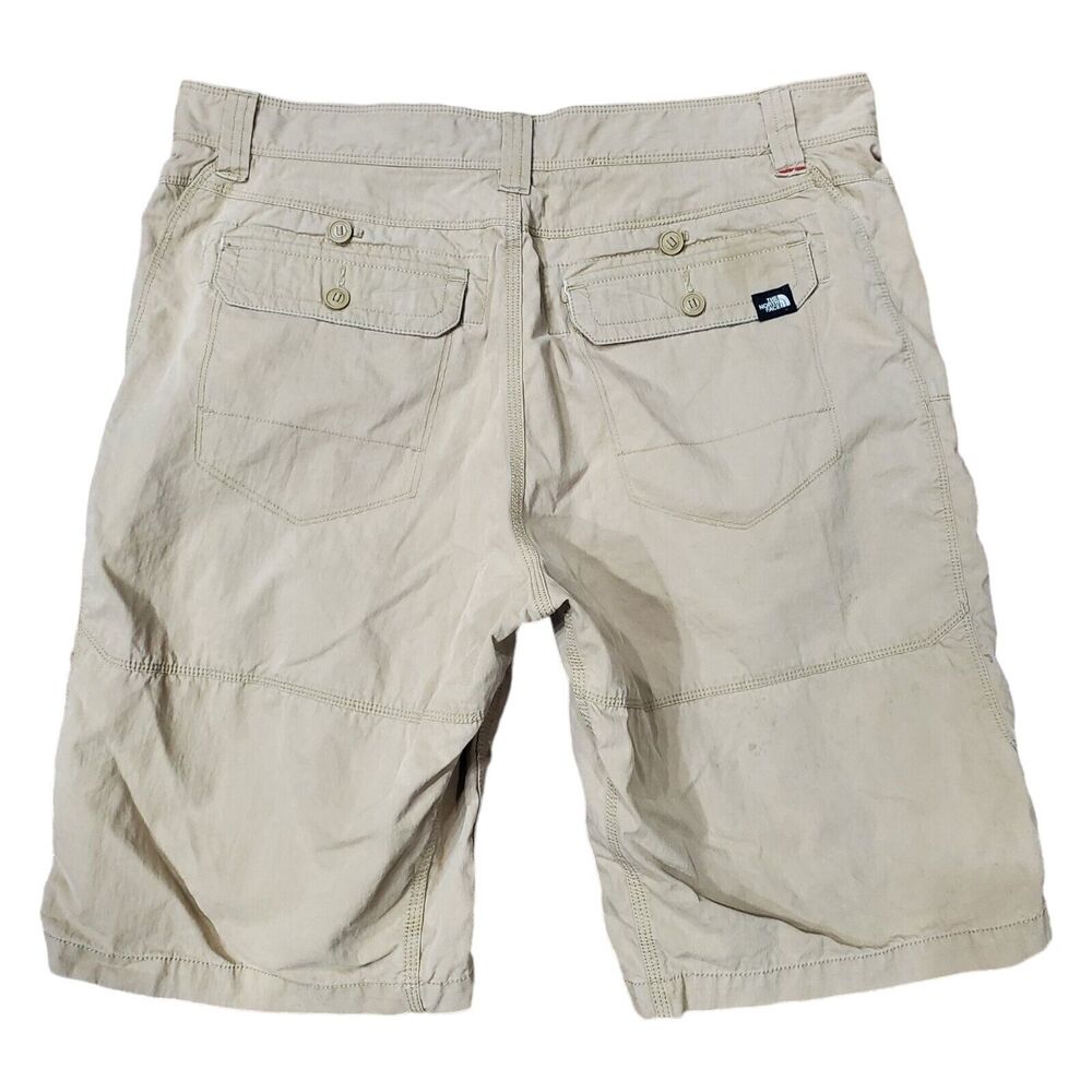 THE NORTH FACE Shorts Mens 36 Beige Khaki Flap Button Pockets Casual Outdoor